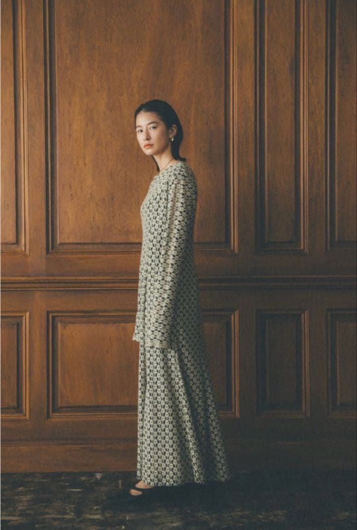 ワンピース clane 3D flower lace one piece