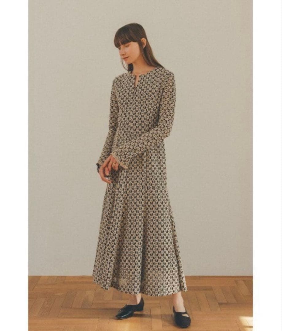 ワンピース clane 3D flower lace one piece