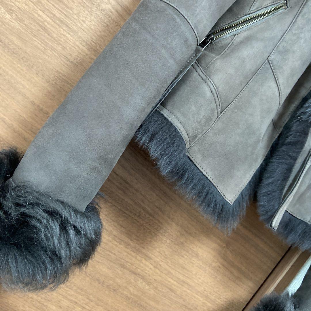 AF リアルムートン　本革 ライダース　　羊毛100%