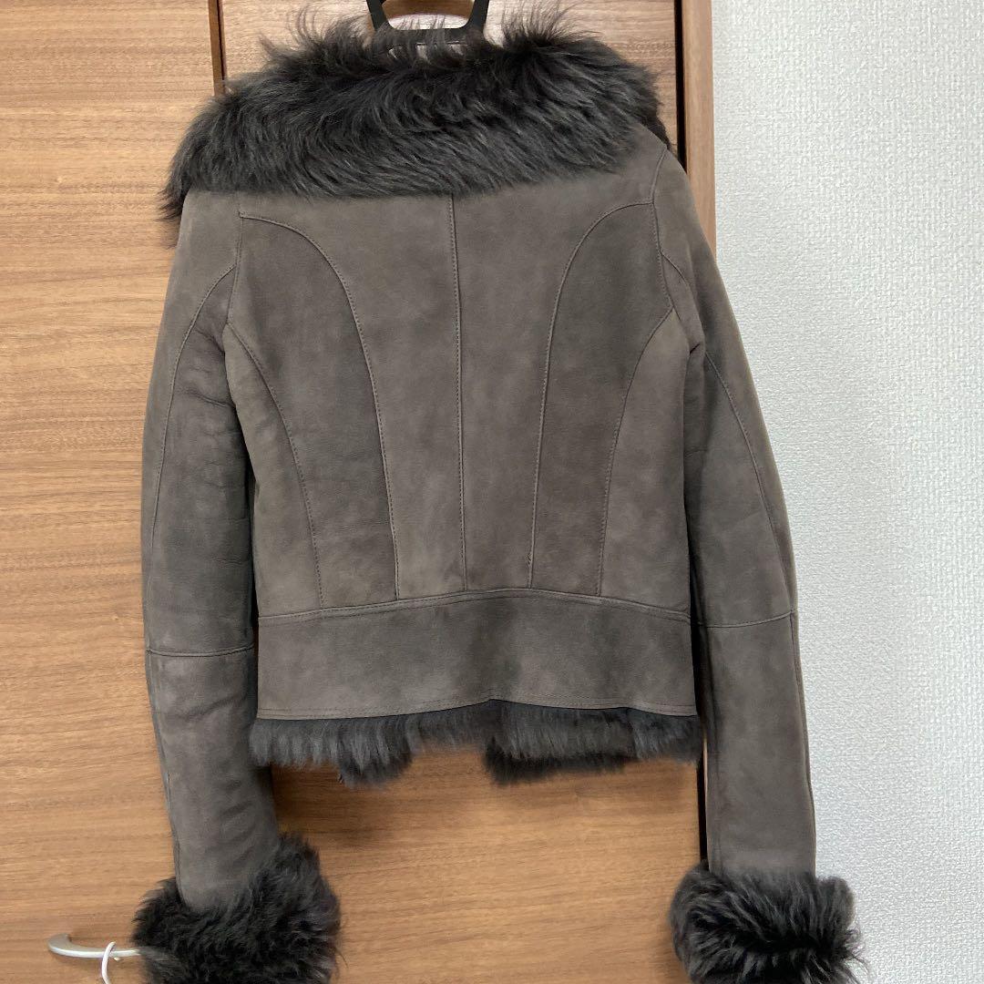 AF リアルムートン　本革 ライダース　　羊毛100%