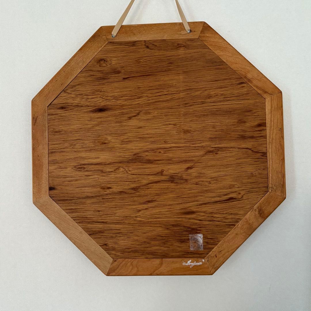 【 アンティーク 】八角形 木製ミラー 北欧インテリア 吊り下げミラー