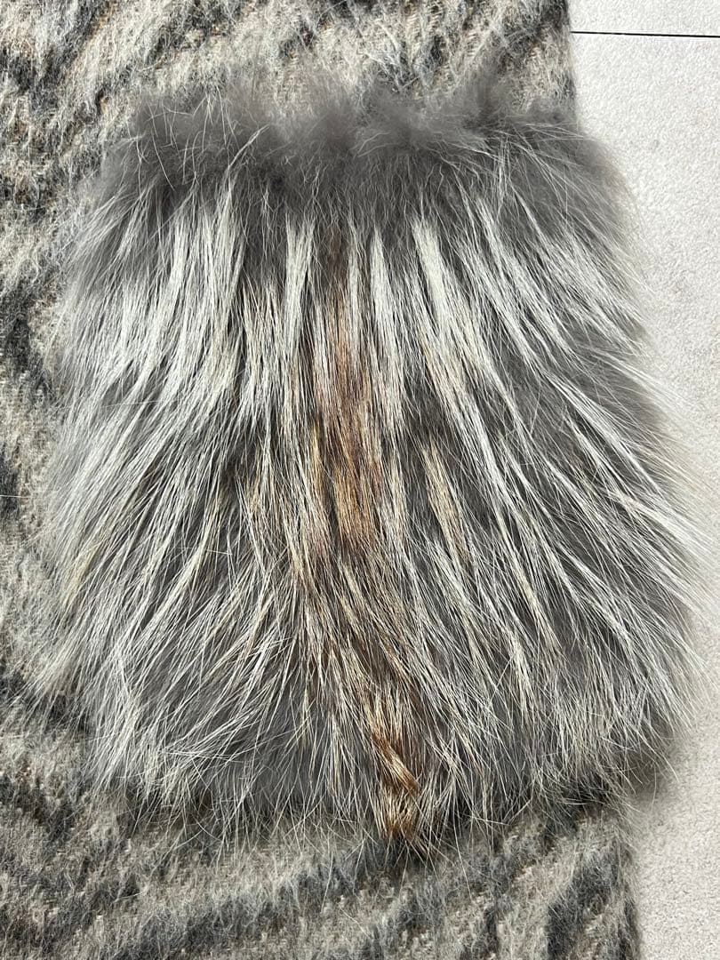 フェンディ FF7818 モヘア混ウール ファーポケット シャギーコート