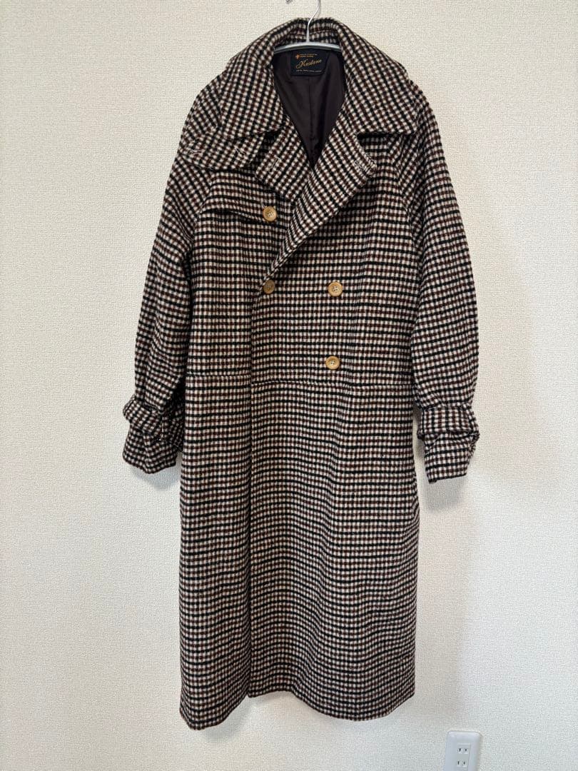 kastane ブラウン チェック柄 ロングコート