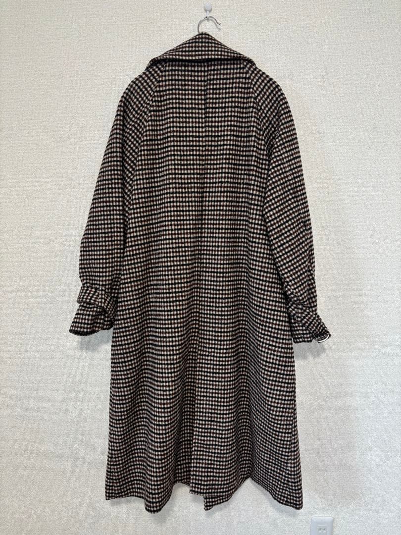 kastane ブラウン チェック柄 ロングコート