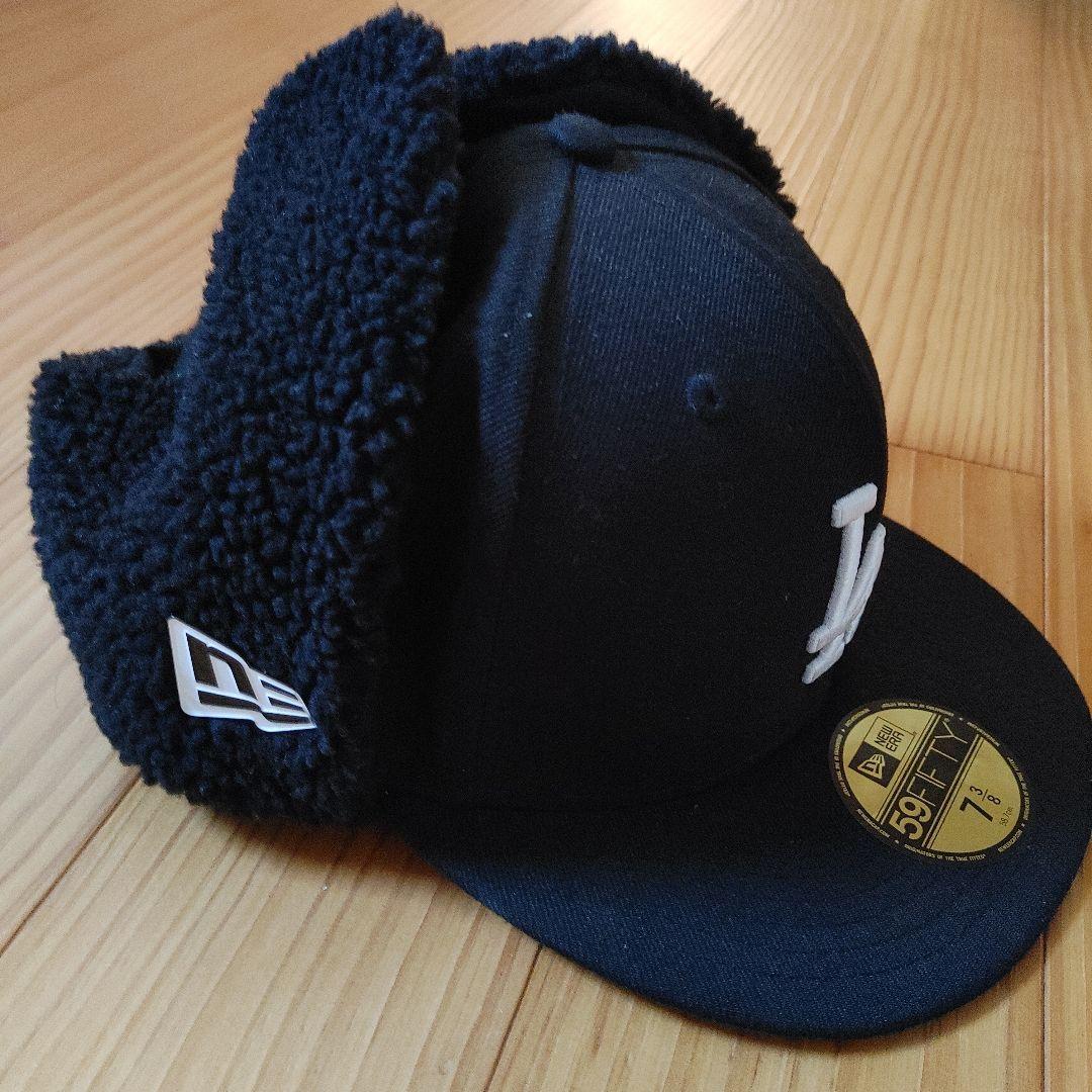 ニューエラ　ドジャース　ボア付きキャップ　ブラック