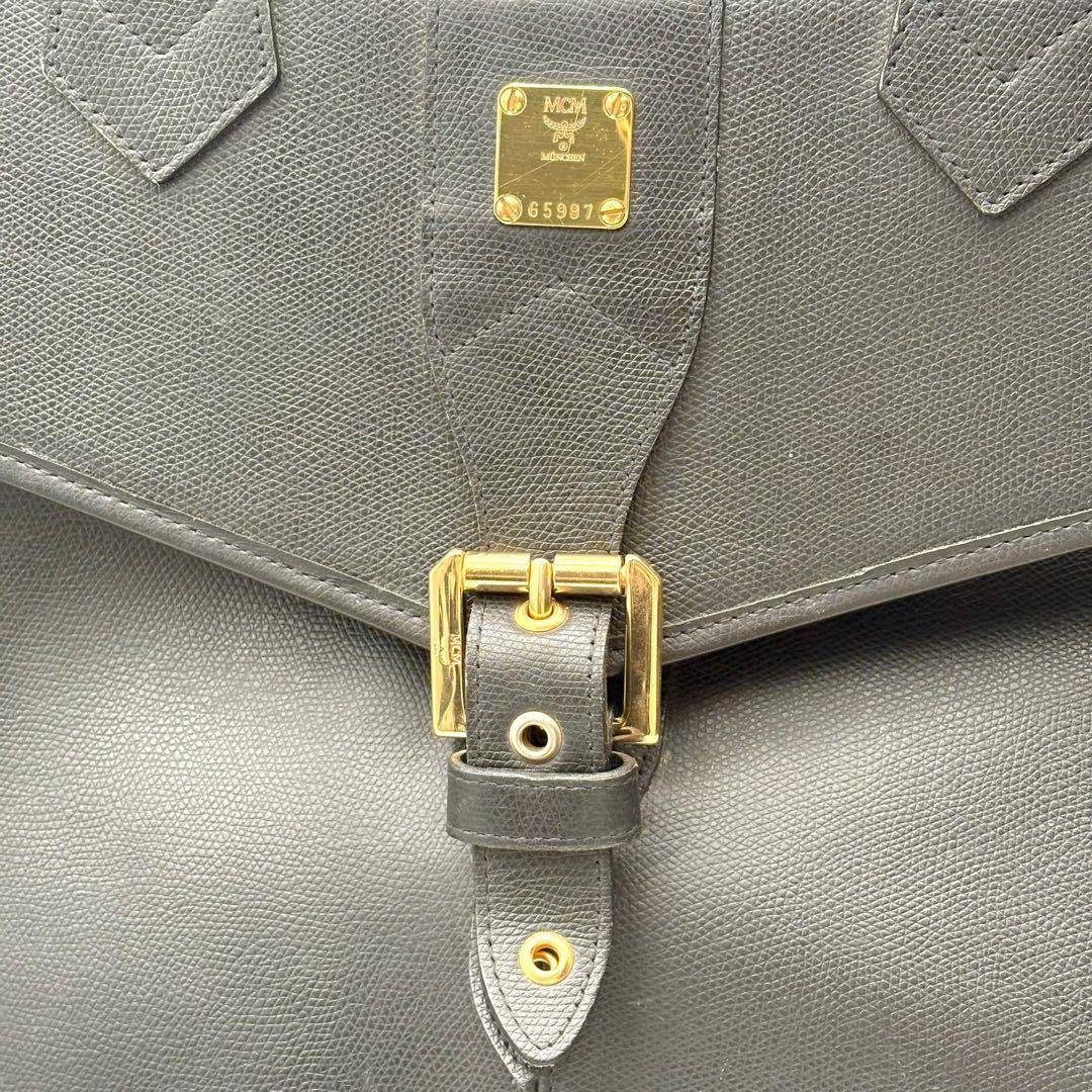 希少✨MCM 2way Boston Bag Leather Black