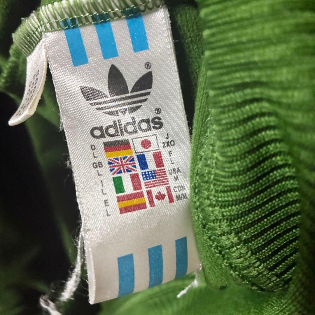 00s adidas アディダス トラックジャケット ジャージ 緑ベージュ M