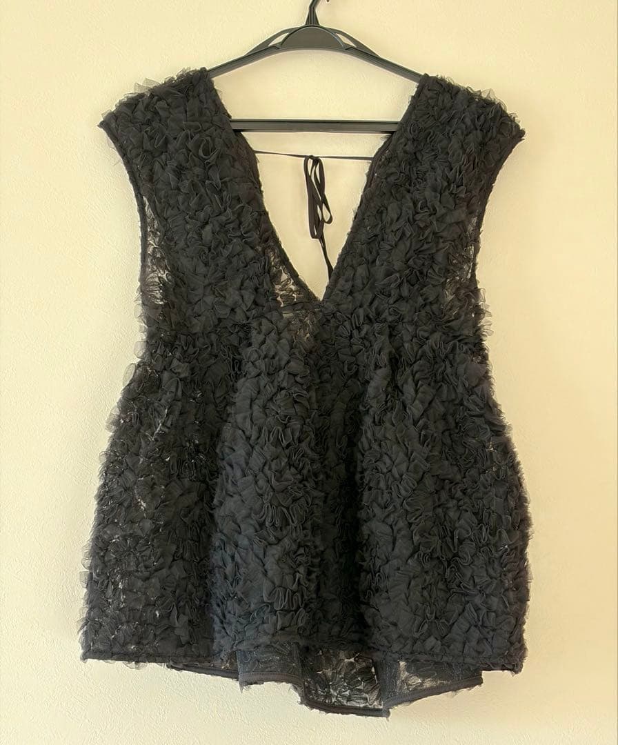 Mystrada デコラチュールブラウス　ブラック