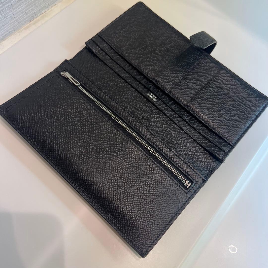 HERMES ベアンスフレ 長財布 黒