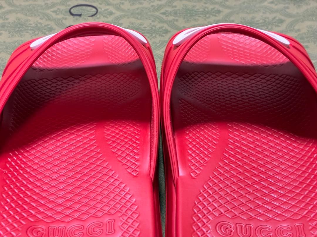 【新品】GUCCI グッチ サンダル ラバーサンダル レッド 29cm