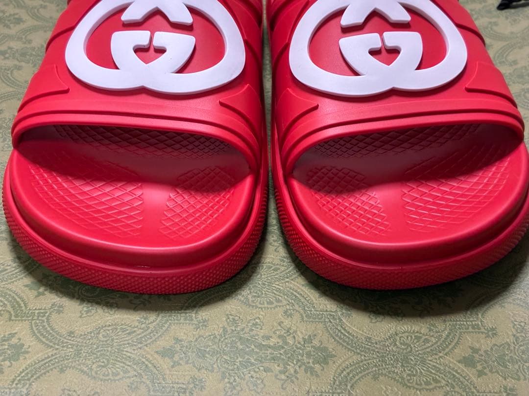 【新品】GUCCI グッチ サンダル ラバーサンダル レッド 29cm