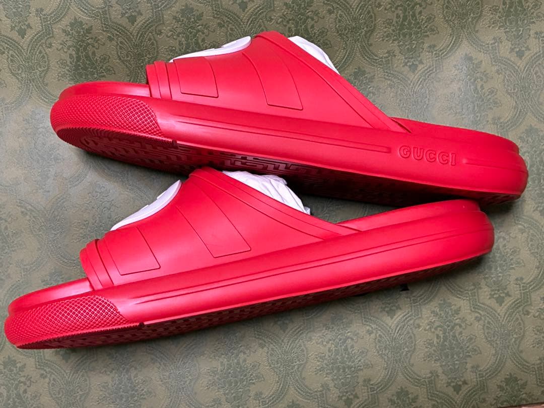 【新品】GUCCI グッチ サンダル ラバーサンダル レッド 29cm