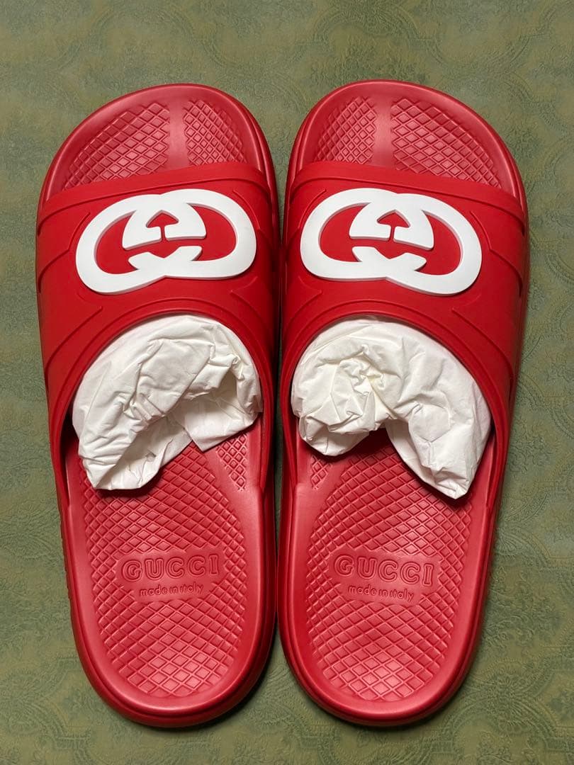 【新品】GUCCI グッチ サンダル ラバーサンダル レッド 29cm