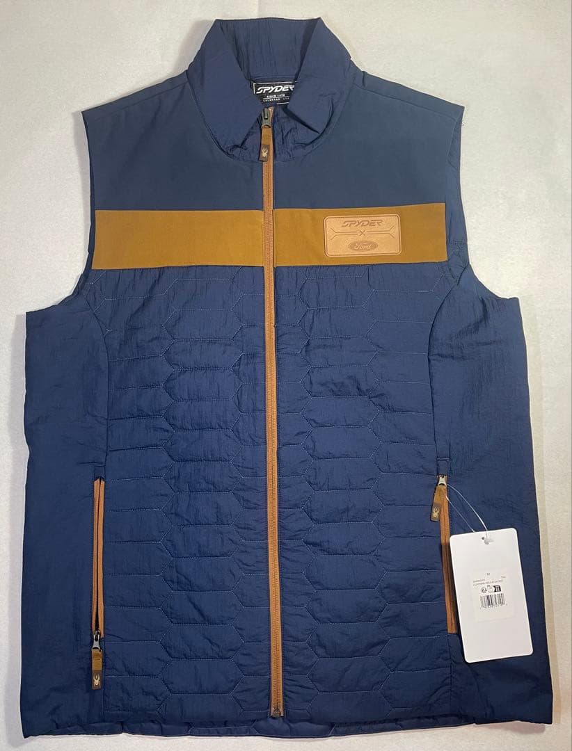 FORD&SPYDER メンズ ベスト ネイビー/ブラウン 新品タグ付き