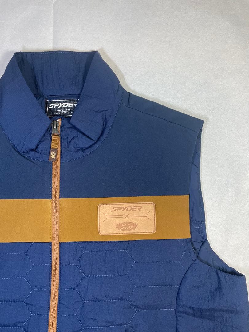 FORD&SPYDER メンズ ベスト ネイビー/ブラウン 新品タグ付き