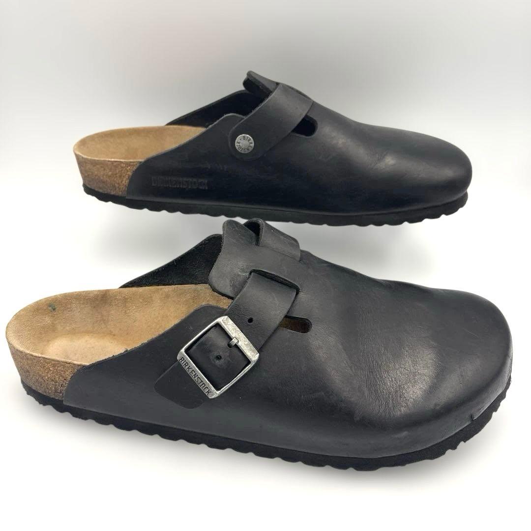 ビルケンシュトック ボストン レザーサンダル【43】28cm ブラック