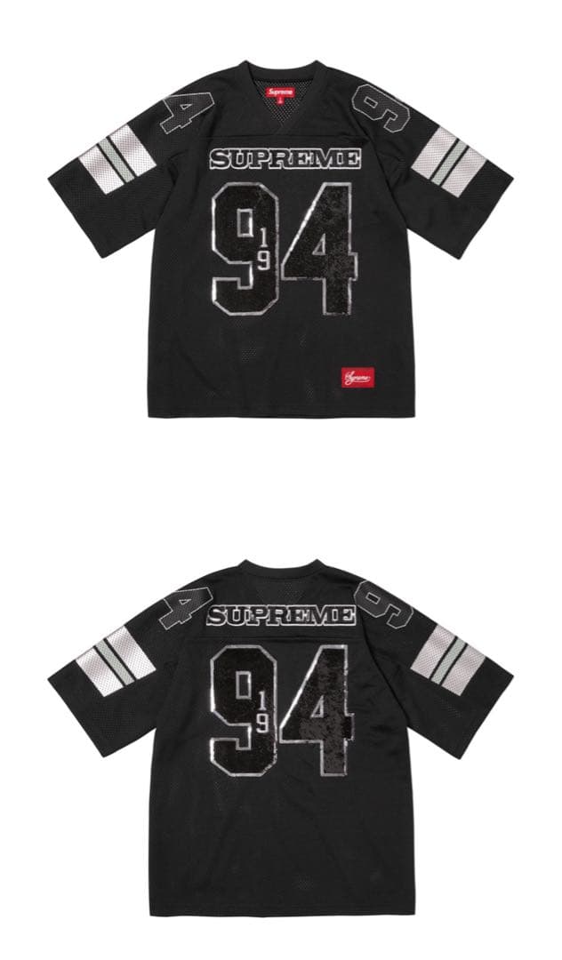 シャツ Supreme Sequin Football Jersey \"Black\"