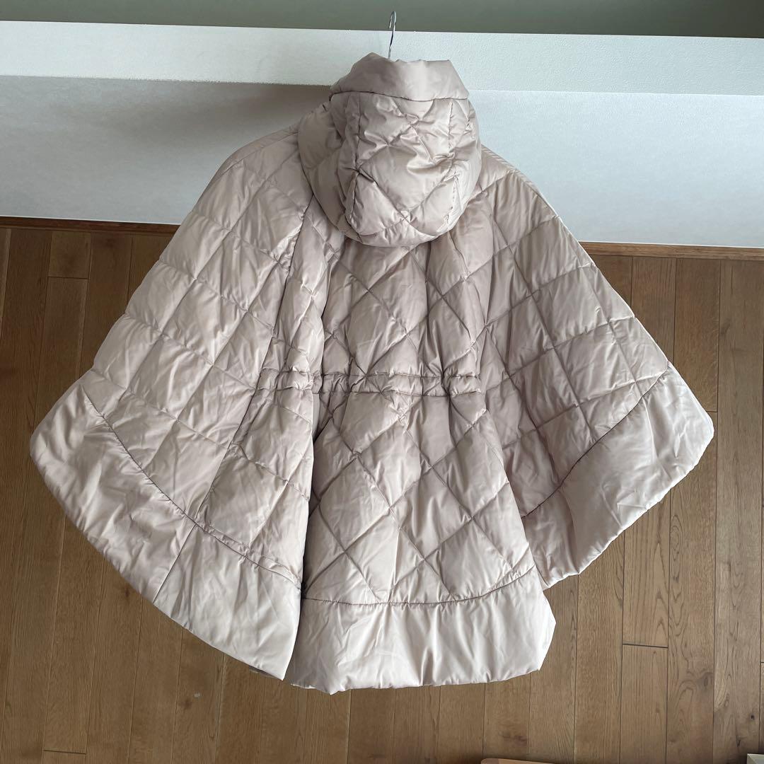 新品　アナイANAYI キルティングフードダウンポンチョ　ケープ