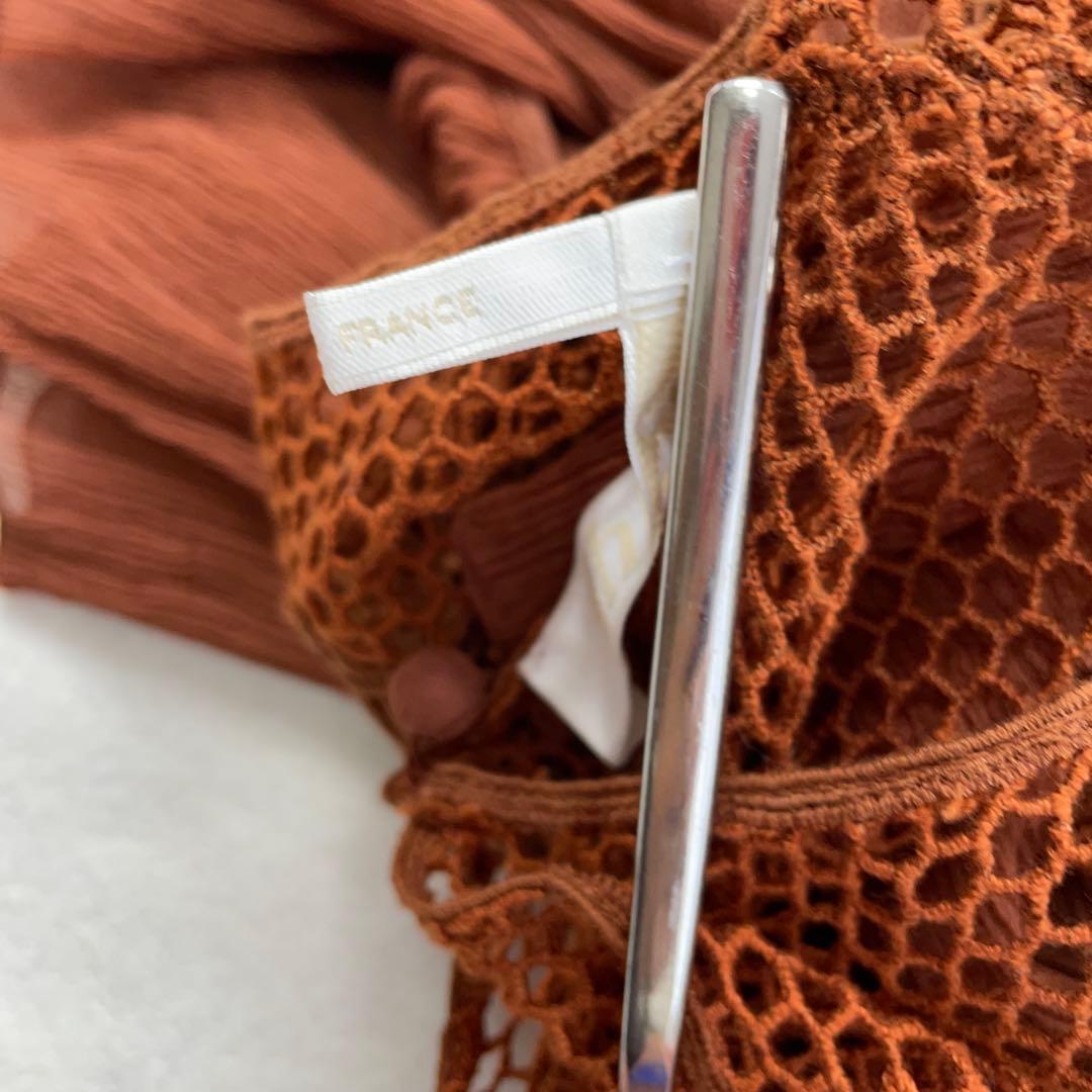 Chloe/クロエ、シフォンブラウス、レース、Aライン、ゆったり、34