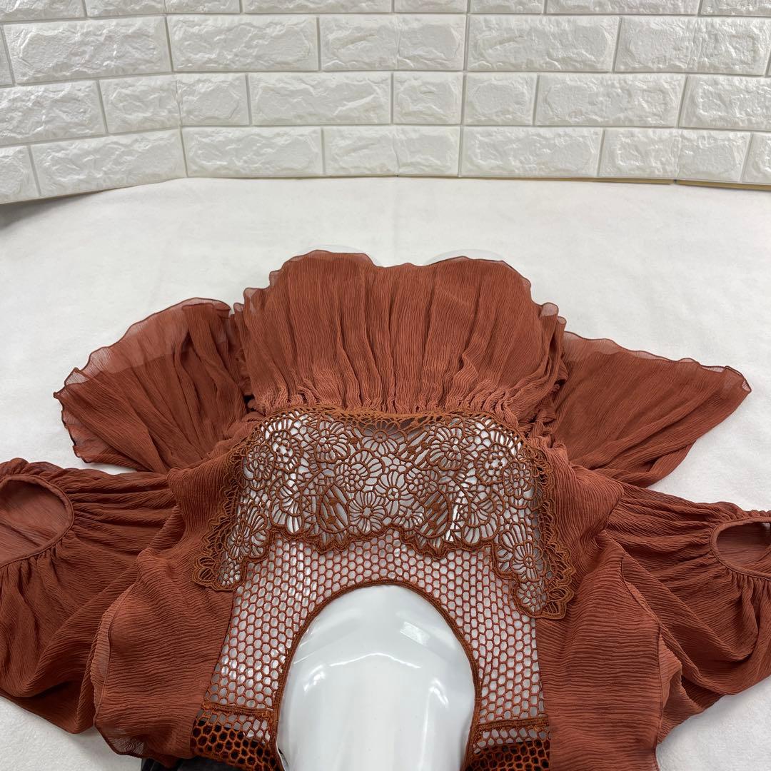 Chloe/クロエ、シフォンブラウス、レース、Aライン、ゆったり、34