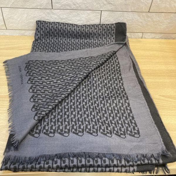 HERMES エルメス マフラー ストール グレー チェーン柄