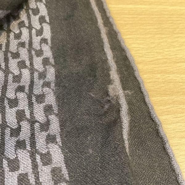 HERMES エルメス マフラー ストール グレー チェーン柄