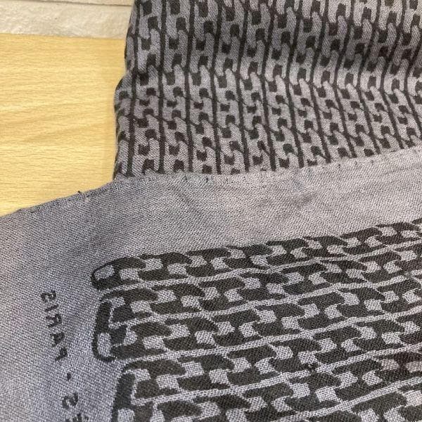 HERMES エルメス マフラー ストール グレー チェーン柄
