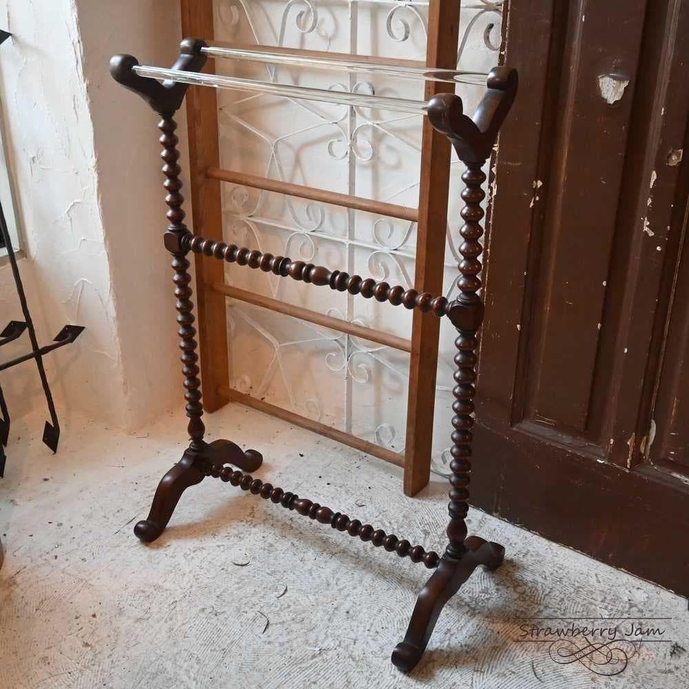 IFU-415 英国アンティーク マホガニー リネンラック ラック 洗濯物干し