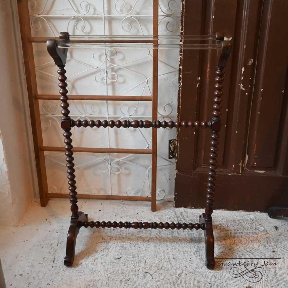 IFU-415 英国アンティーク マホガニー リネンラック ラック 洗濯物干し