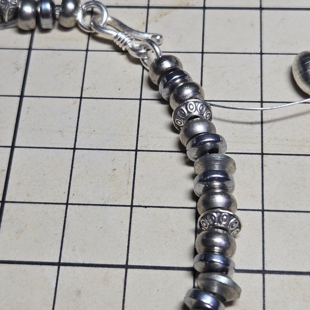 岡田譲二様お取り置き　ホワイトハーツブレスレット　ハンドメイド