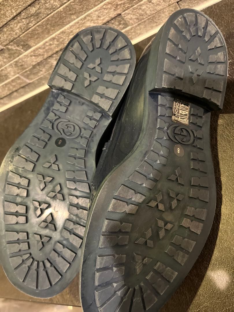 グッチ ホースビット ローファー レインシューズ 8 ネイビー