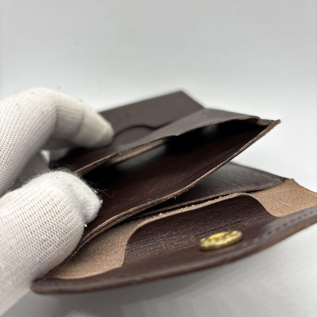 池之端銀革店　三つ折り財布　Cramp　クランプ　ダークブラウン　チョコ