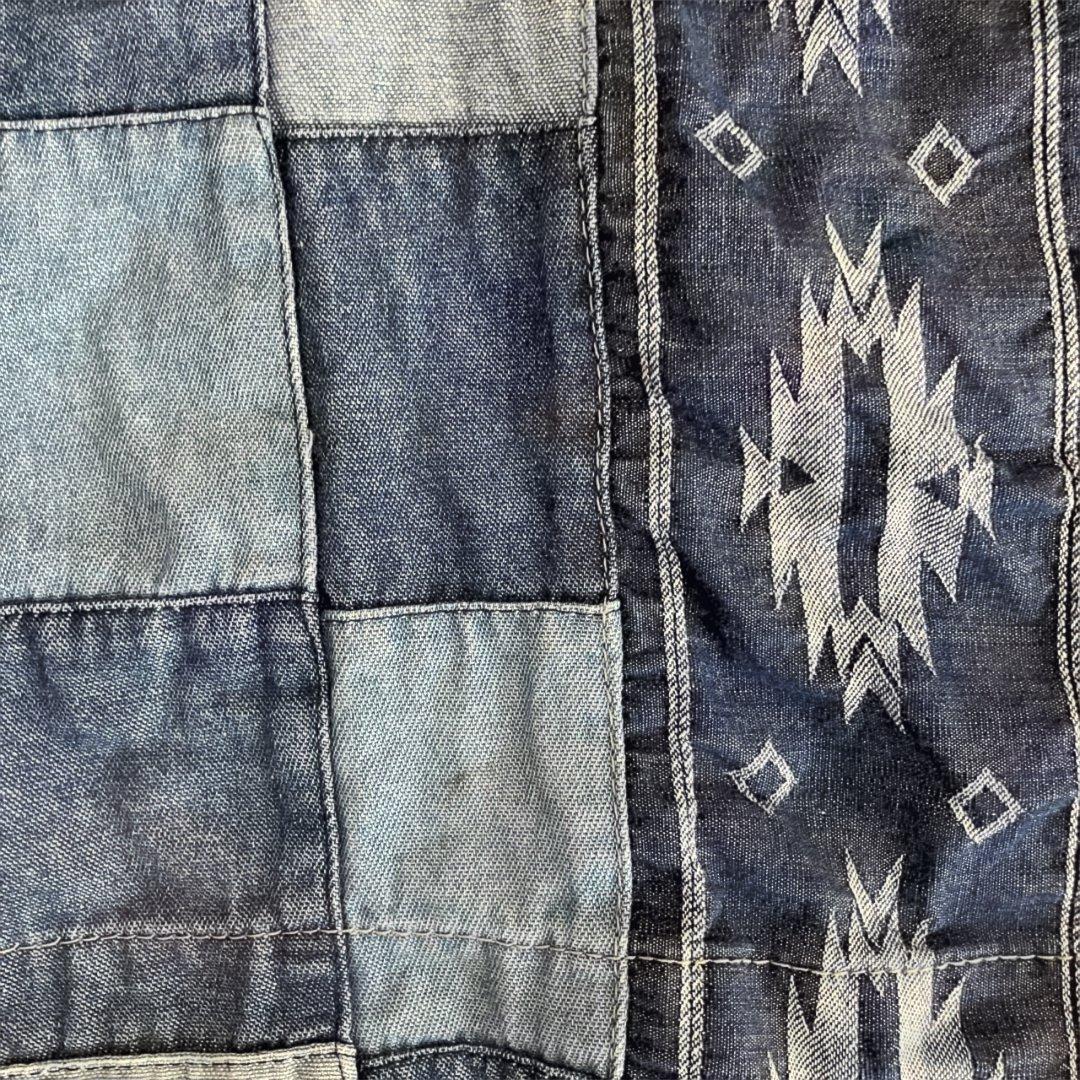 レア　ジーンナッソーズ　デニムパッチワークノースリーブワンピース