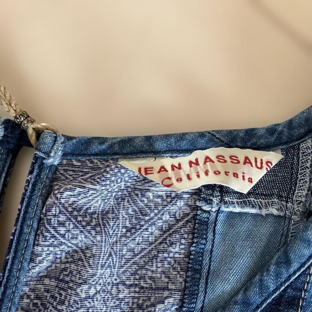 レア　ジーンナッソーズ　デニムパッチワークノースリーブワンピース