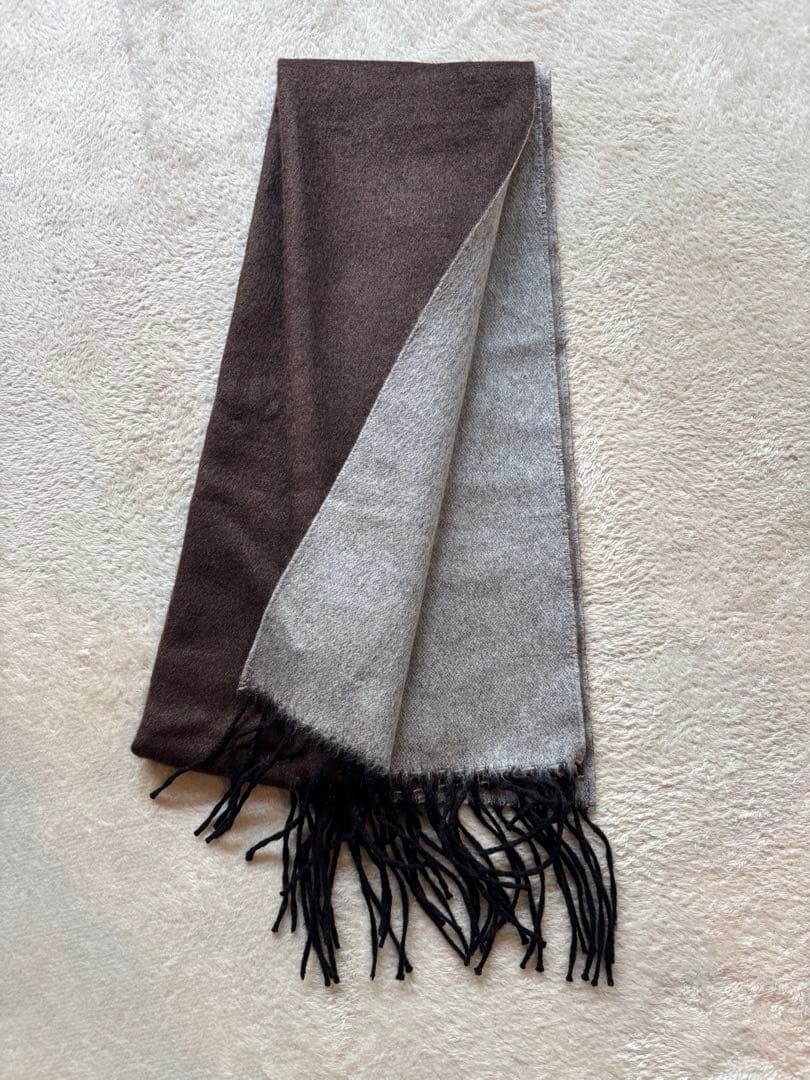 【極美品】 ピアチェンツァ シルクカシミヤ マフラー ダークブラウン定価3.2万