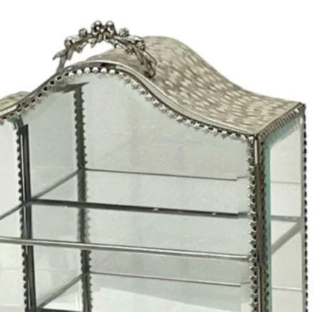 ショーケース キャビネット 飾り棚 シルバー アンティーク 87136CT-SV