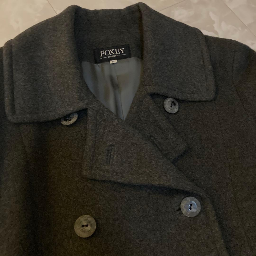 フォクシー♡ロングコート カシミヤ ダークグレー カシミヤコート