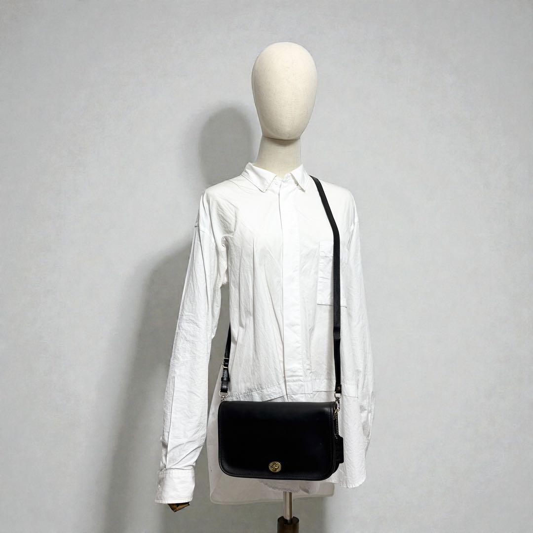 オールドコーチ　ターンロック　ショルダーバッグ　ブラック　カメラ　vintage