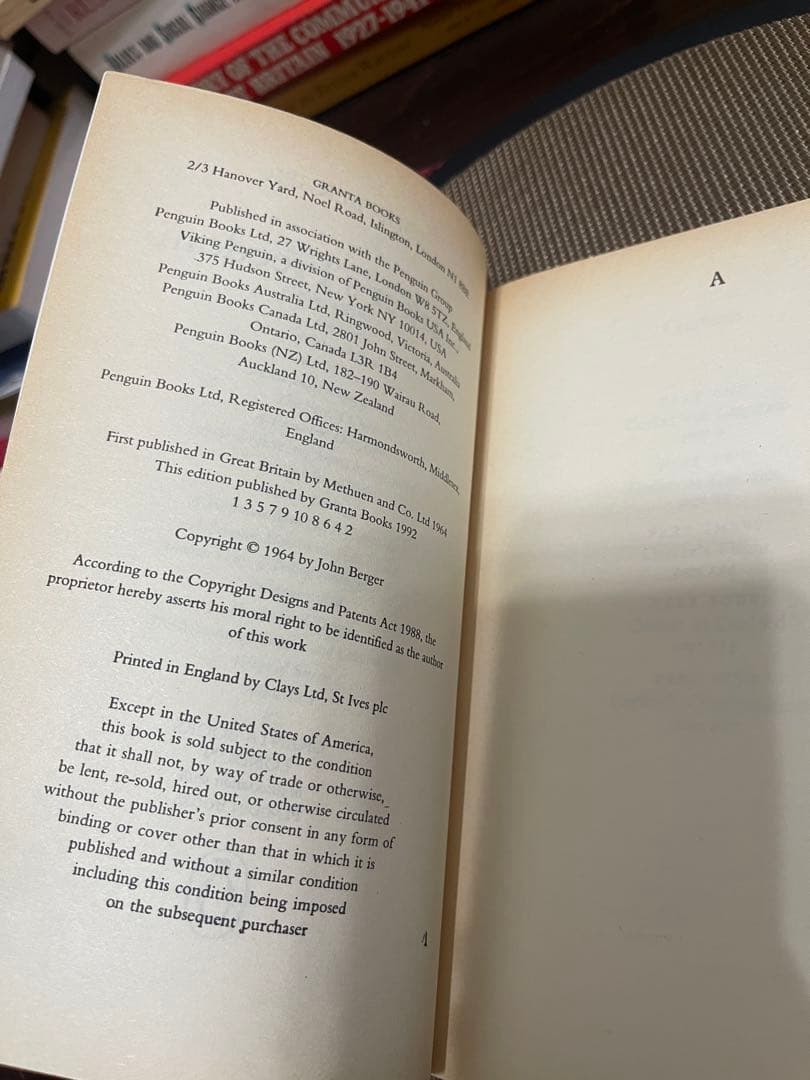 希少　Corker's Freedom John Berger