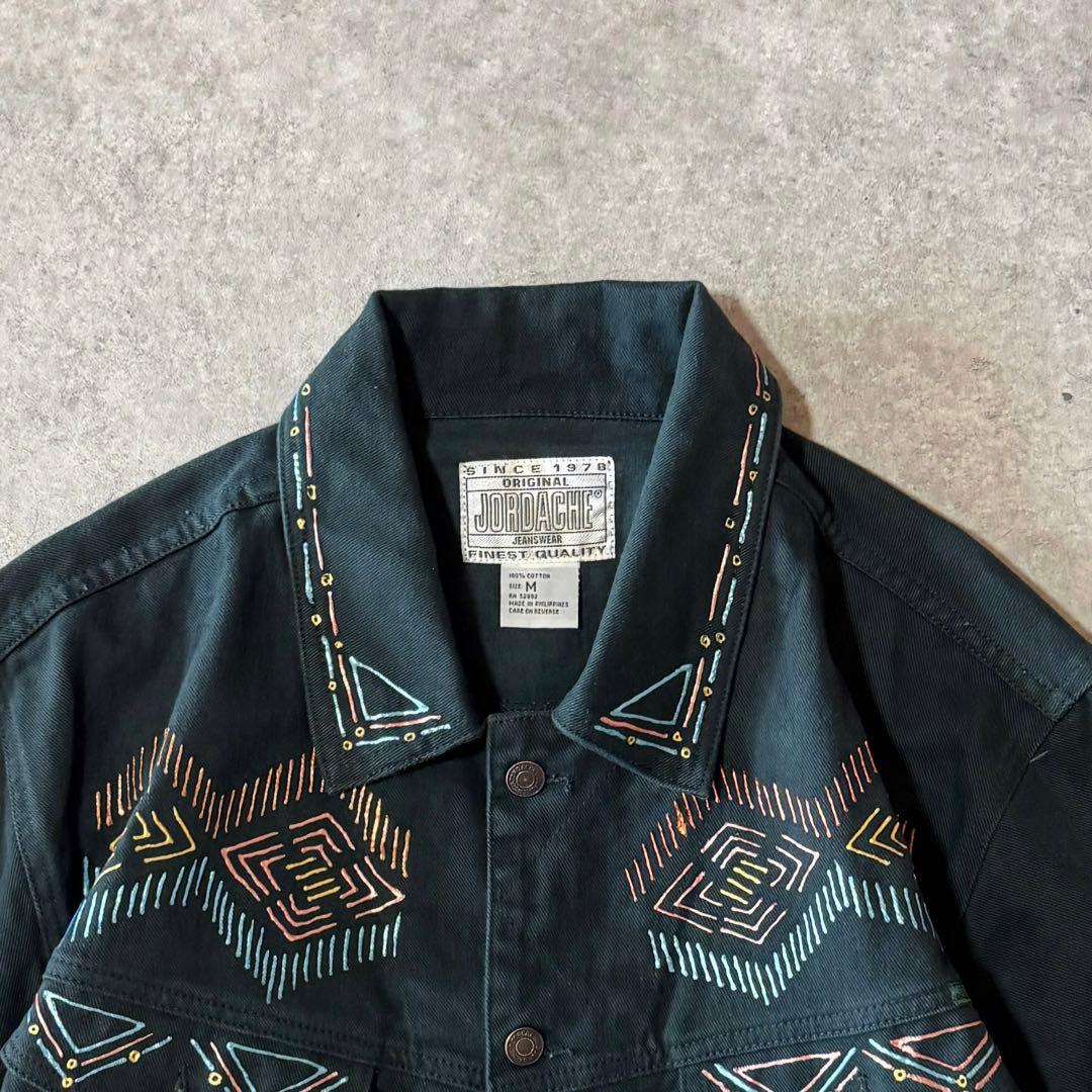 80s 90s ヴィンテージ デニムジャケット JORDACHE 短丈 ブラック