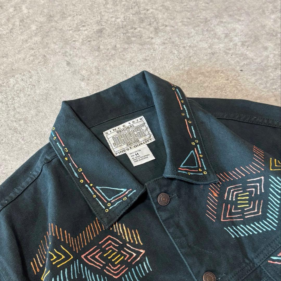 80s 90s ヴィンテージ デニムジャケット JORDACHE 短丈 ブラック