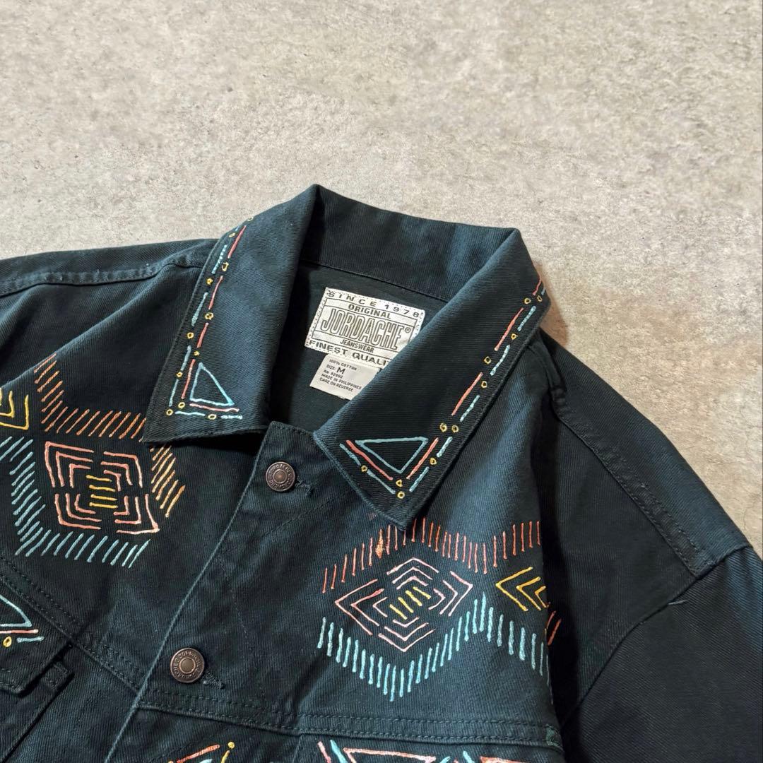 80s 90s ヴィンテージ デニムジャケット JORDACHE 短丈 ブラック