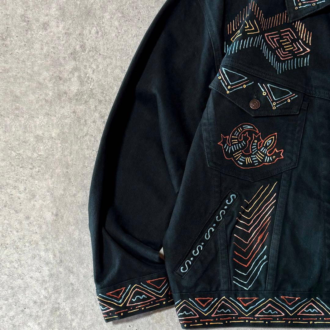 80s 90s ヴィンテージ デニムジャケット JORDACHE 短丈 ブラック