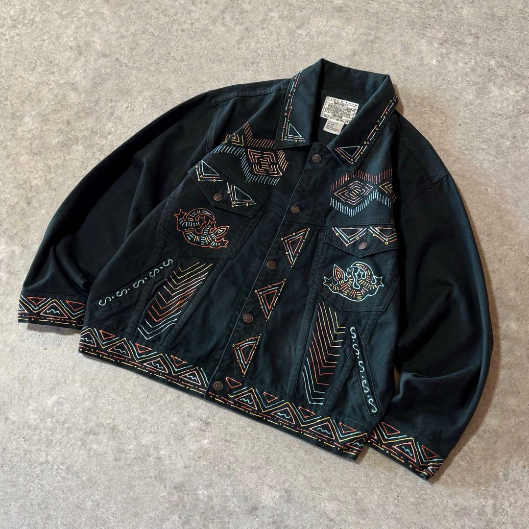 80s 90s ヴィンテージ デニムジャケット JORDACHE 短丈 ブラック