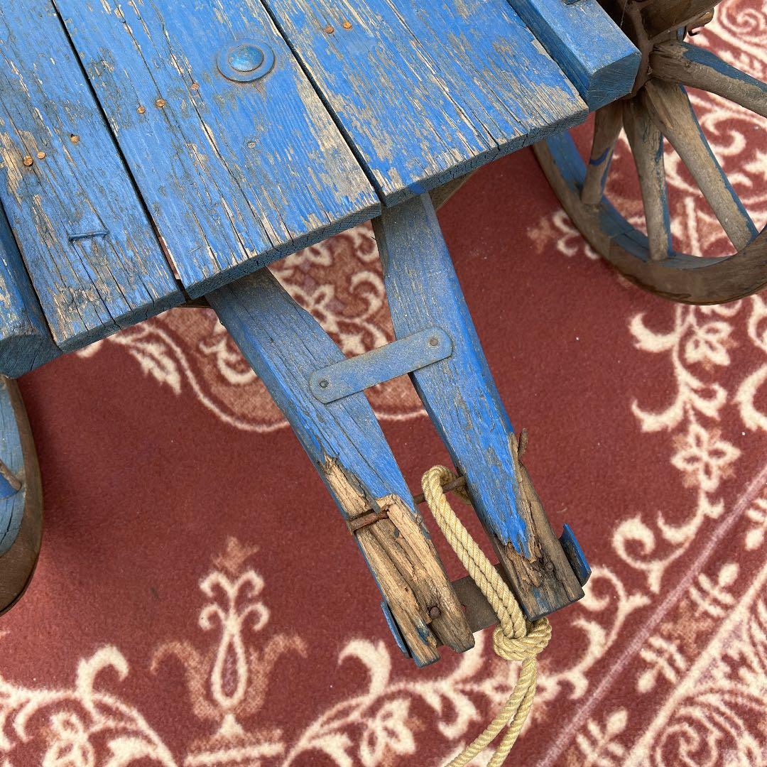 アンティーク古道具◾️昔の古い木製台車 / 馬車 インテリア 店舗什器