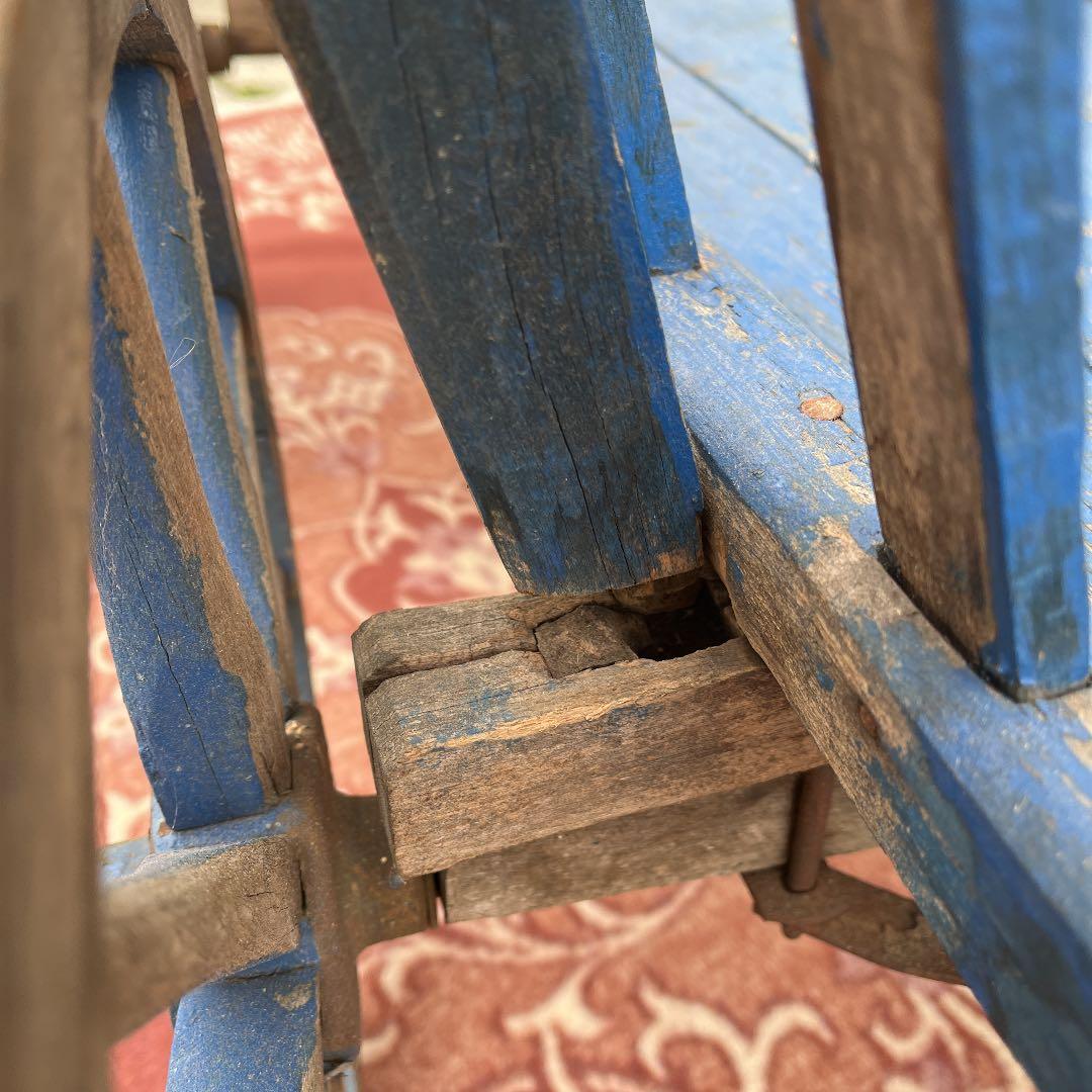 アンティーク古道具◾️昔の古い木製台車 / 馬車 インテリア 店舗什器