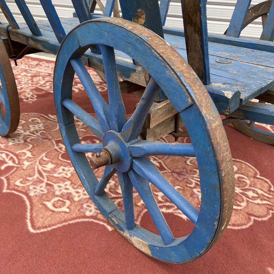 アンティーク古道具◾️昔の古い木製台車 / 馬車 インテリア 店舗什器