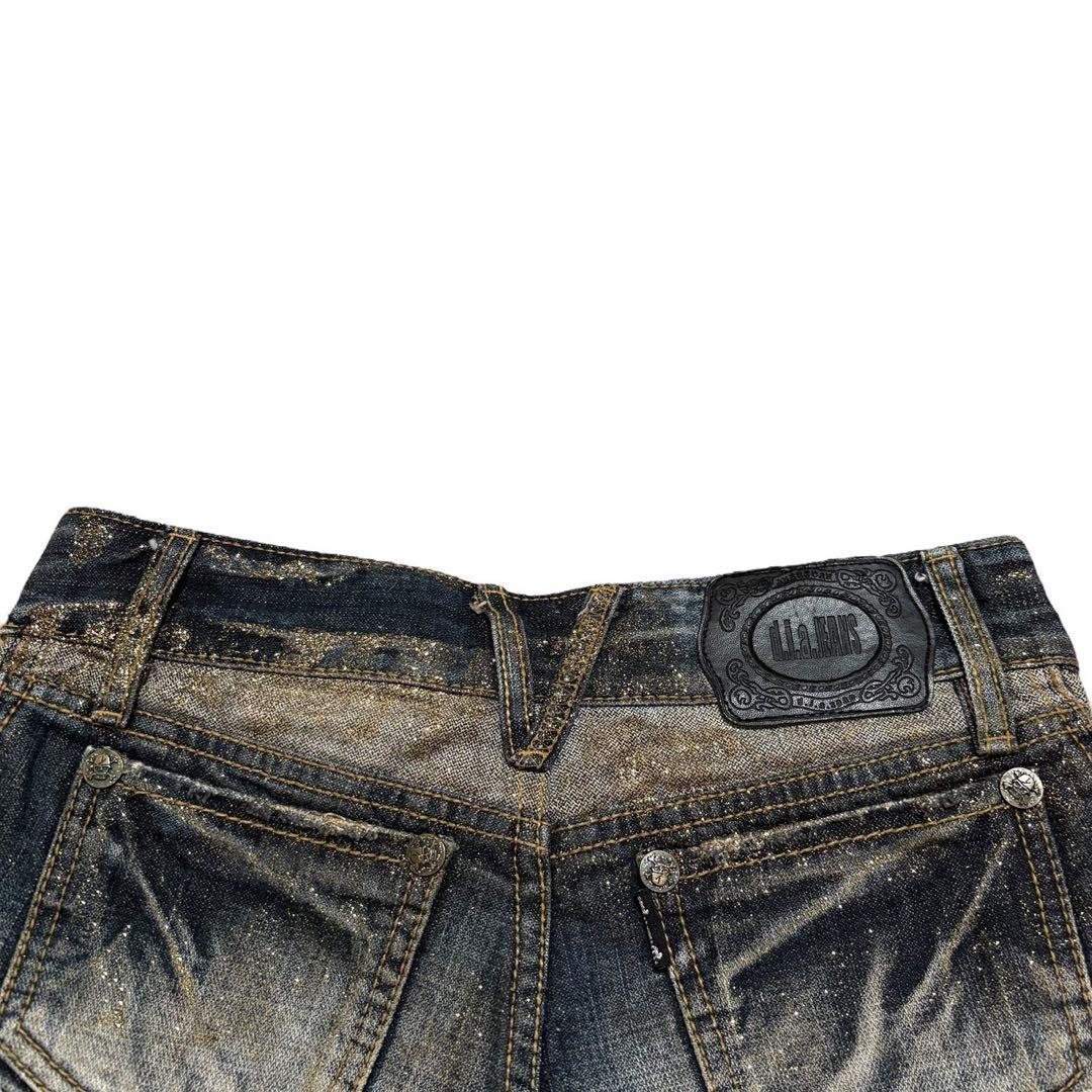 d.i.a. ダイヤ ダメージデニム ショートパンツ ゴールドラメ 平成ギャル