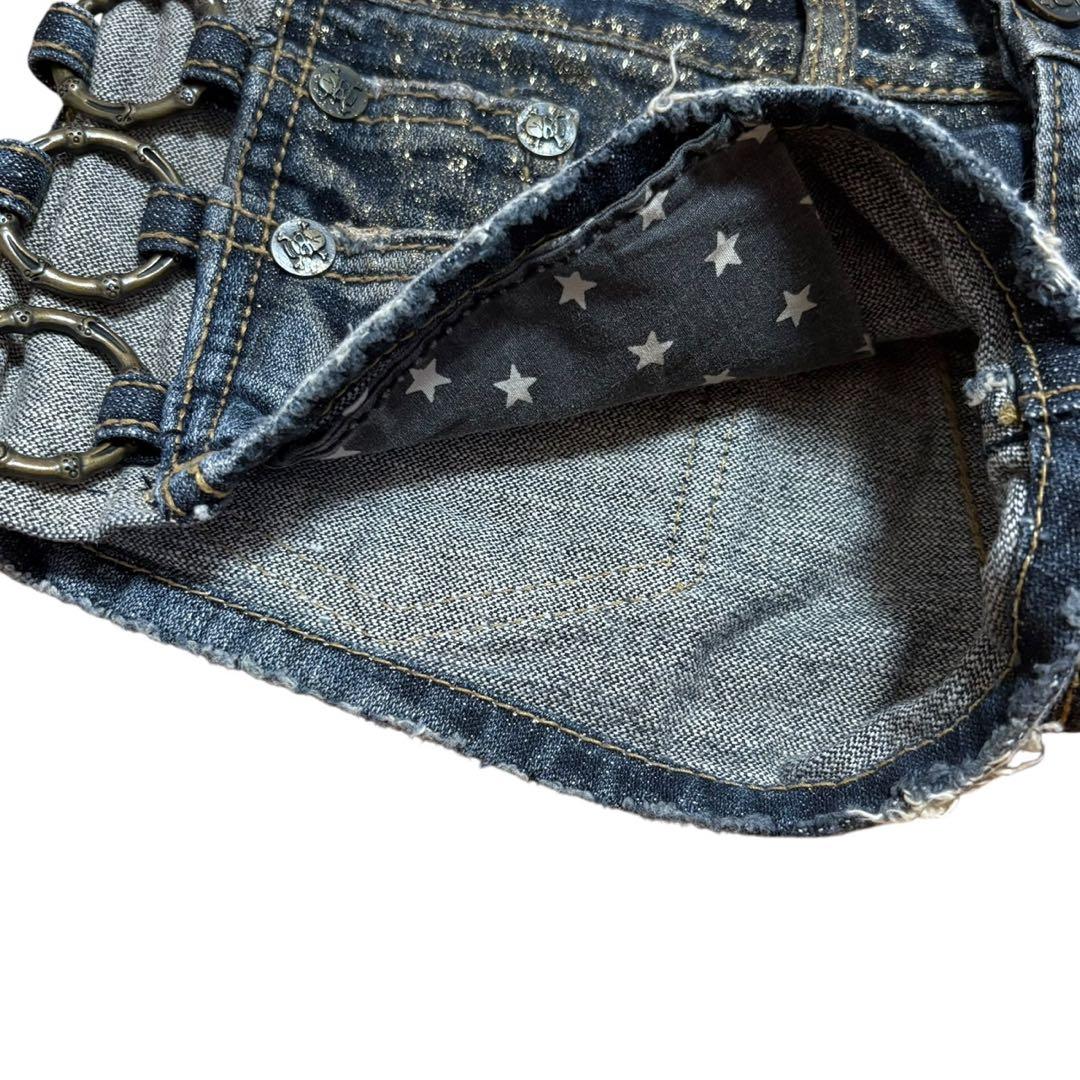 d.i.a. ダイヤ ダメージデニム ショートパンツ ゴールドラメ 平成ギャル