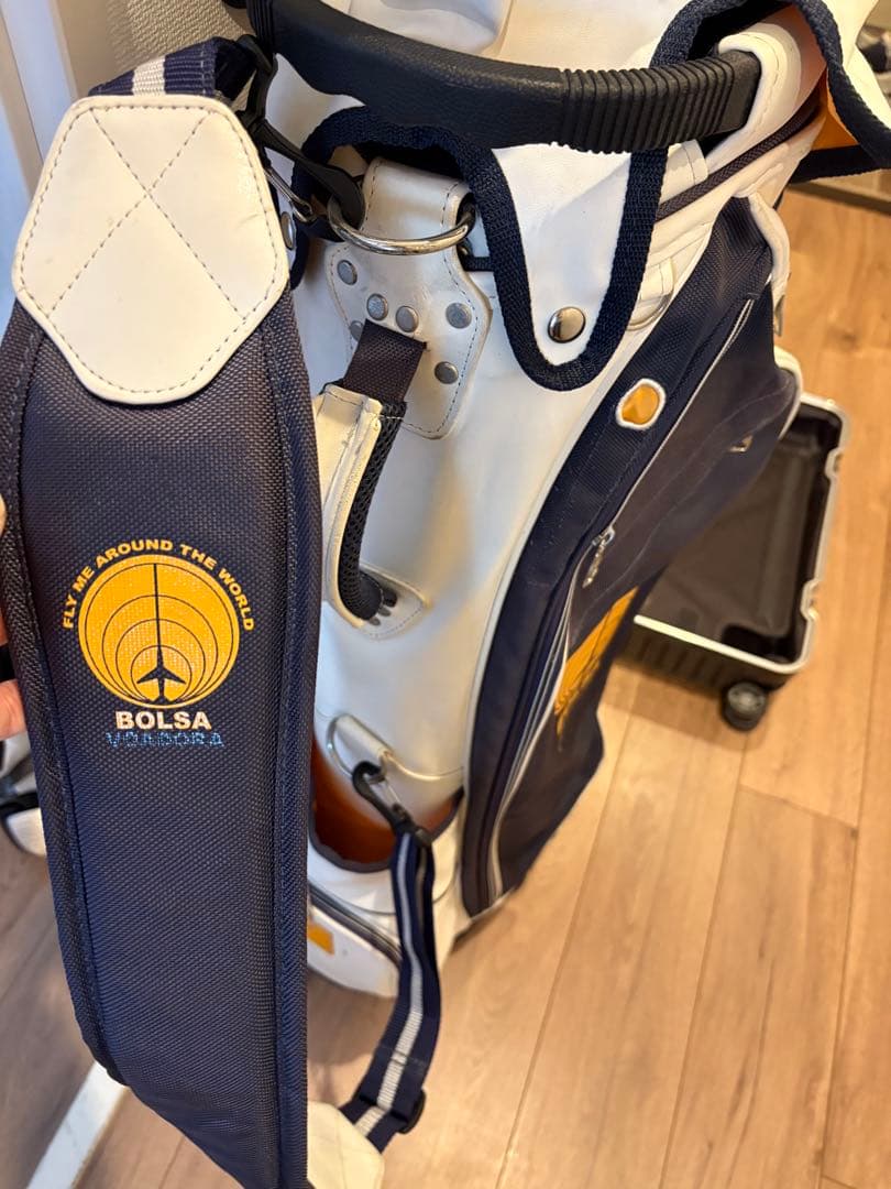 ミズノ BOLSA ゴルフキャディバッグ ホワイト/ネイビー